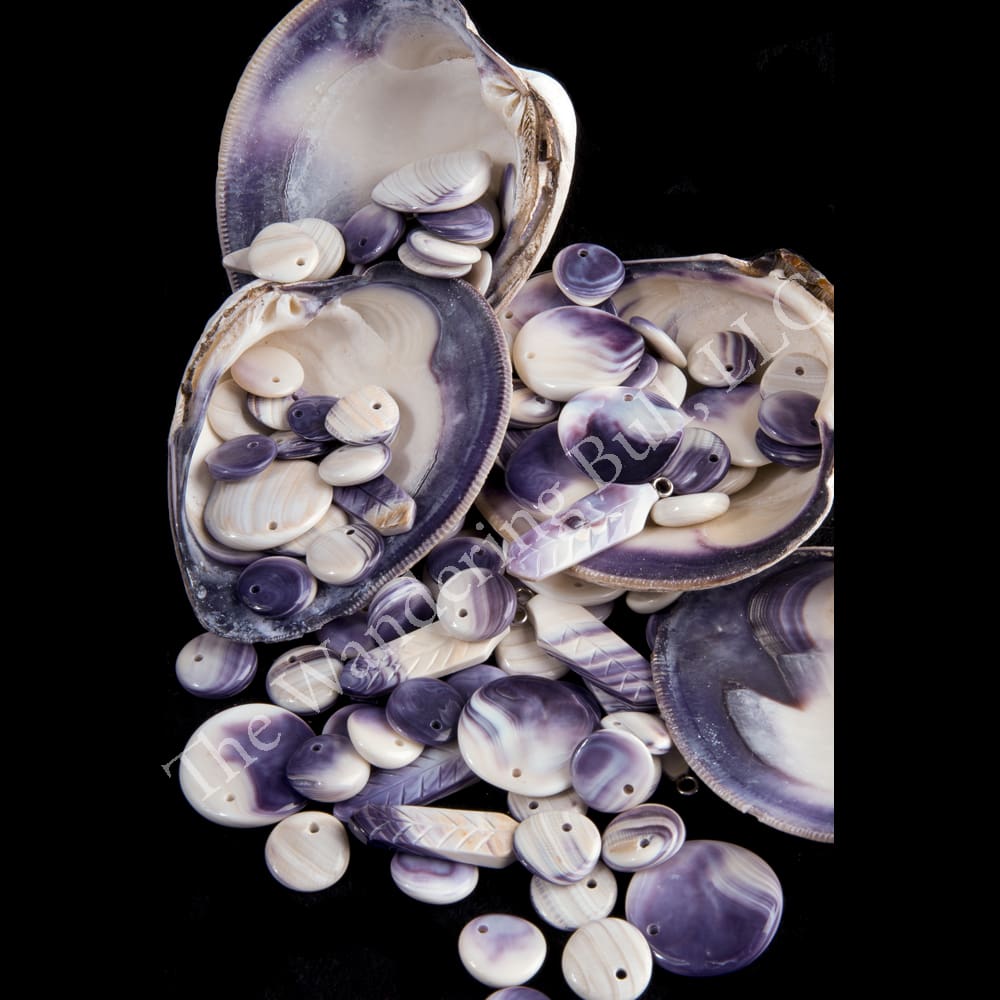 25  Beads Real Actual Quahog Shell Native Wampum USA Seller African T2496 