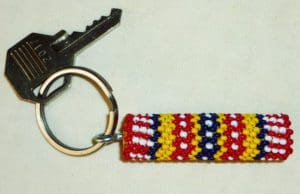 peyote stitch key ring finished project 