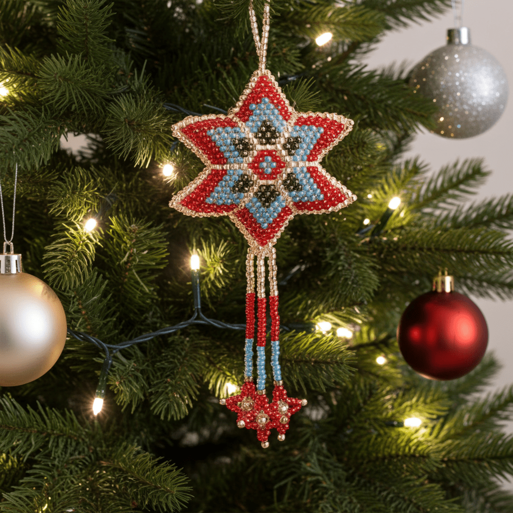 Ornament - Beaded Star Ornament - Beaded Star
