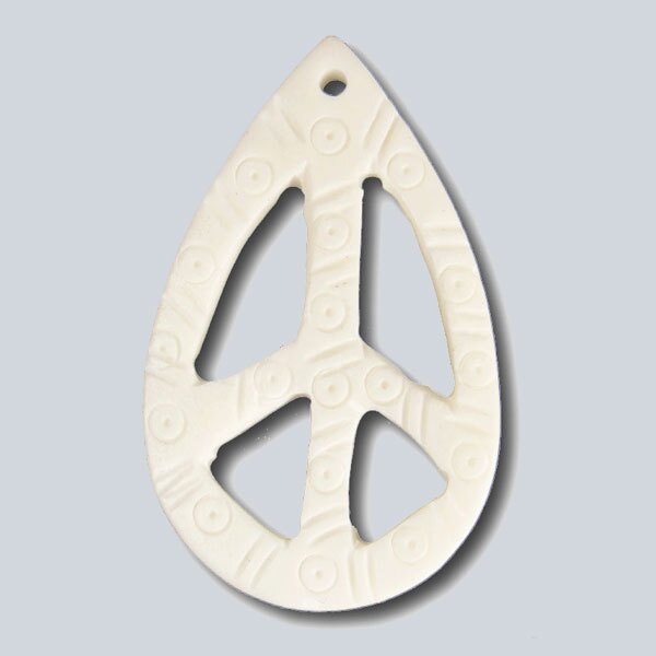 Bone Pendant - Drop Peace Sign Bone Pendant - Drop Peace Sign