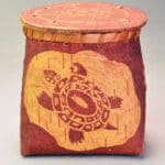 Etched birchbark container