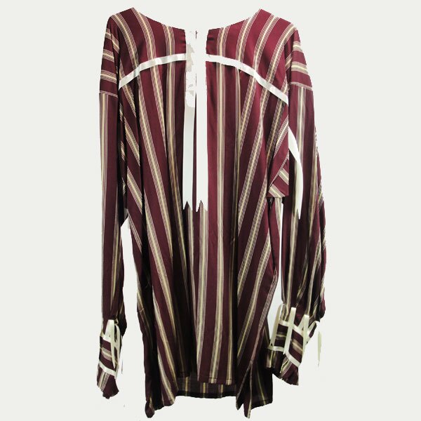 Ribbon Shirt- Maroon Silk