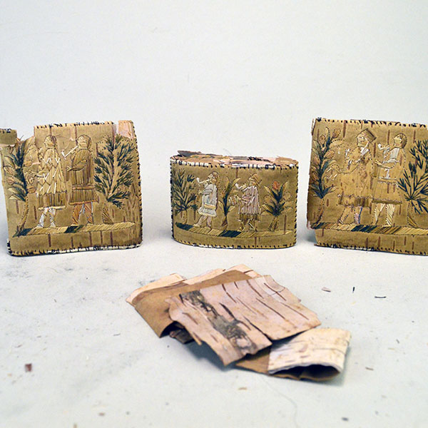 Birchbark Fragments Moosehair Embroidered Birchbark Fragments Moosehair Embroidered