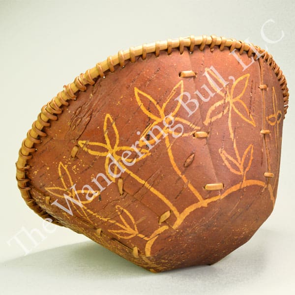 Bowl Birchbark with Etched Flowers - On Sale