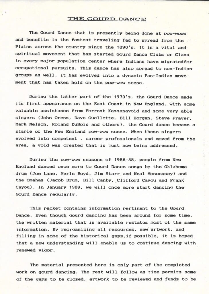 The Gourd Dance History page 1