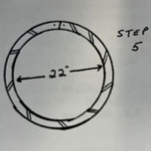 Step five of making hoops for the hoop dance.