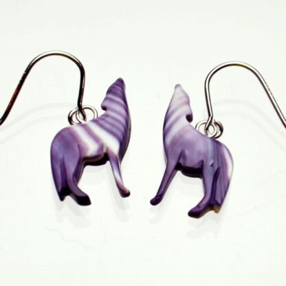 Wampum Howling Wolf Earrings