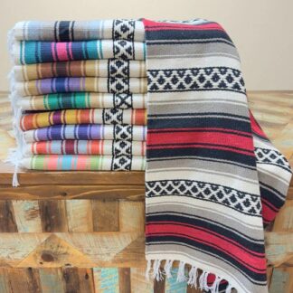 Southwestern Blanket is a heavy traditional striped acrylic blanket.