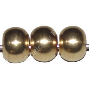 LK-A-3Y 3 MM  BRASS SOLID CORRUGATED ROUND SEAMLESS BRIGHT BEADS 200 PCS.