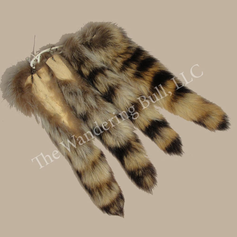 2 JUMBO RACCOON TAIL KEY CHAIN rendezvous animal fur racoons tails new keychain 