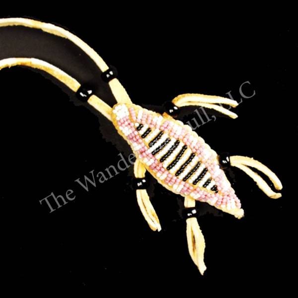 Reproduction Lizard Fetish Necklace Pink/White/Black   ON SALE!