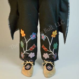 Vintage Leggings - Floral Beaded Navy Wool