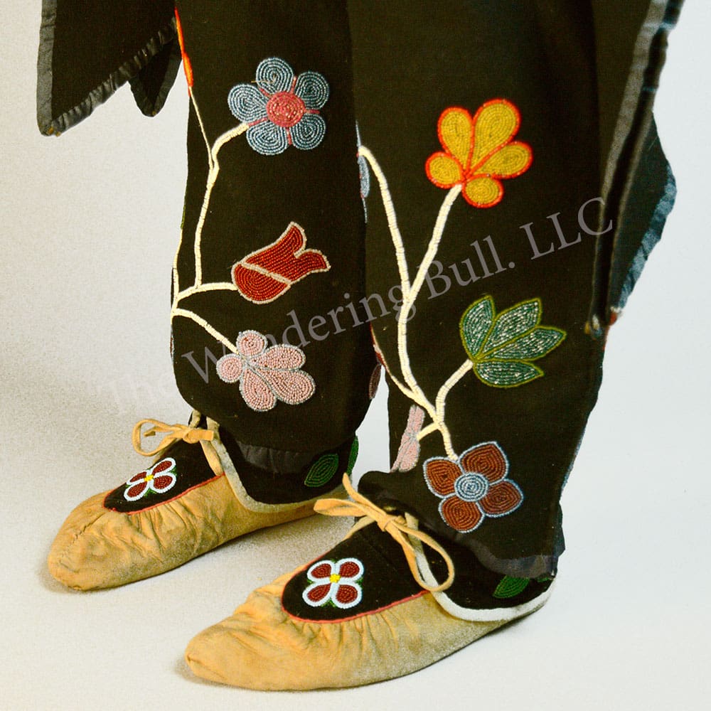 Vintage Leggings – Floral Beaded Navy Wool