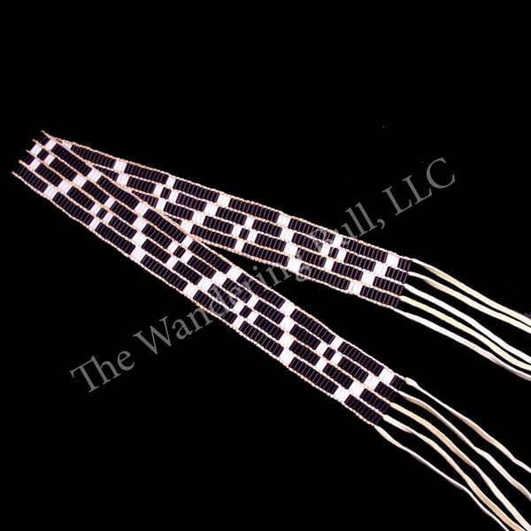 Wampum Belt - 4 Row Clear Purple w/White Glass - 31 inch