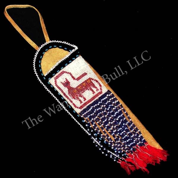 Knife Sheath - Underwater Panther Beaded Panel