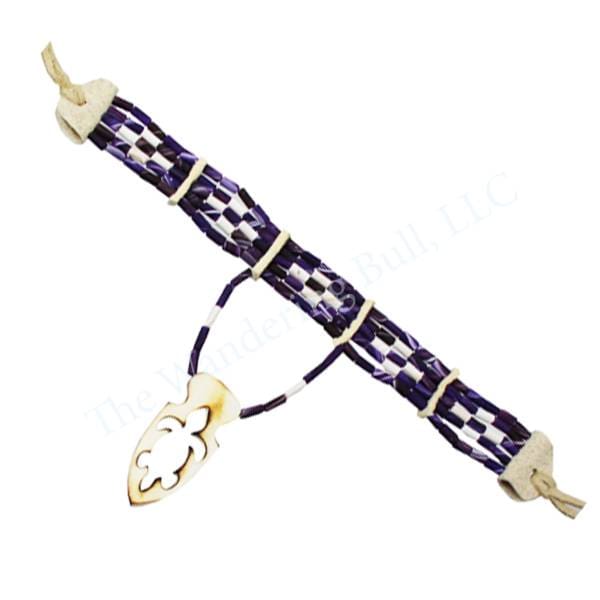 Clay Wampum Choker with Turtle Pendant