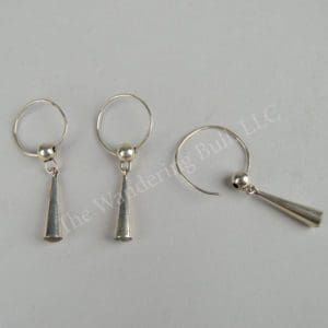 Ball and Cone Silver Earring