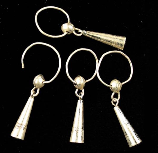 Ball and Cone Silver Earring The Wandering Bull, LLC