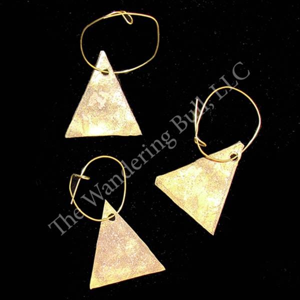 Brass Triangle Earring - Handmade
