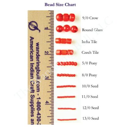 Czech Glass Crow Beads size chart