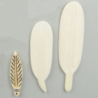 Carved Bone Feather Pendants