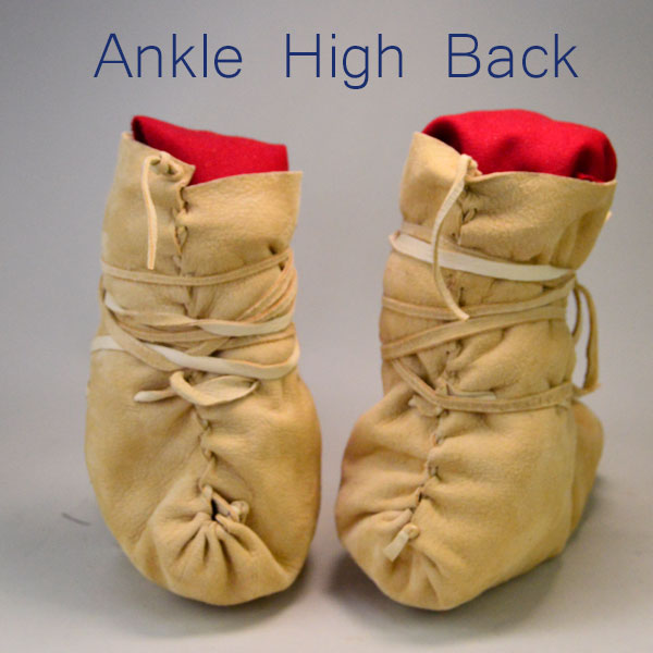 Adult Center Seam Woodlands Moccasin Ankle High style back view