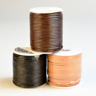 Round Leather Lace - 25 Yard Spool in three colors