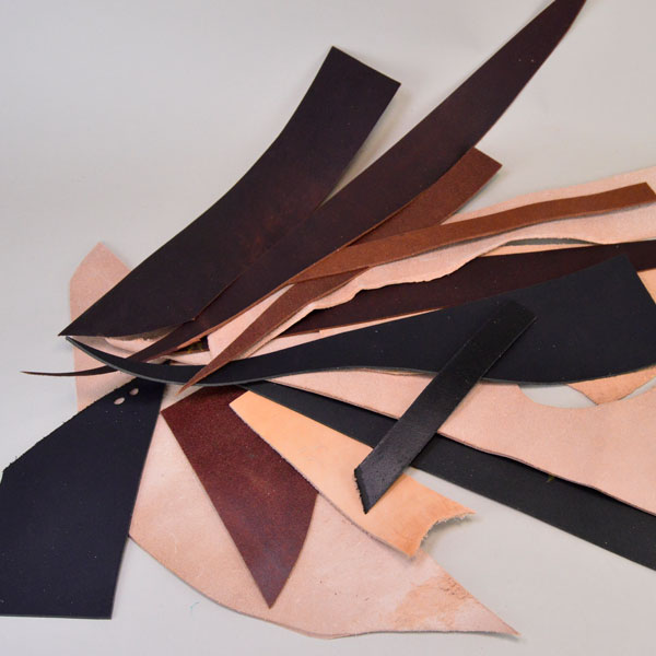 Scrap Leather Bag - Cowhide Strap assorted colors and sizes of strap leather
