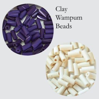 Wampum Beads - Clay purple and white