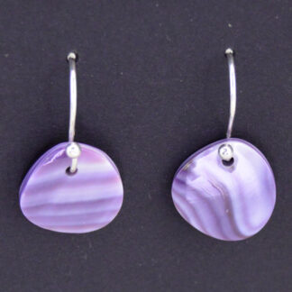 Wampum Freeform Earrings on sterling silver hooks