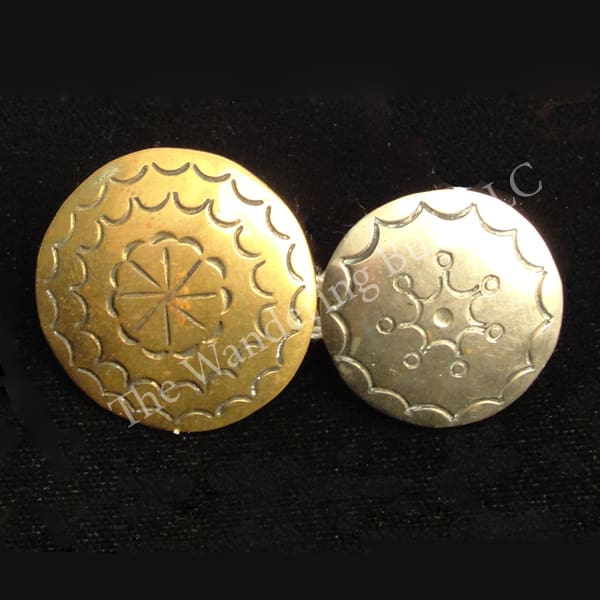 Buttons - Metal Stamped - Pair