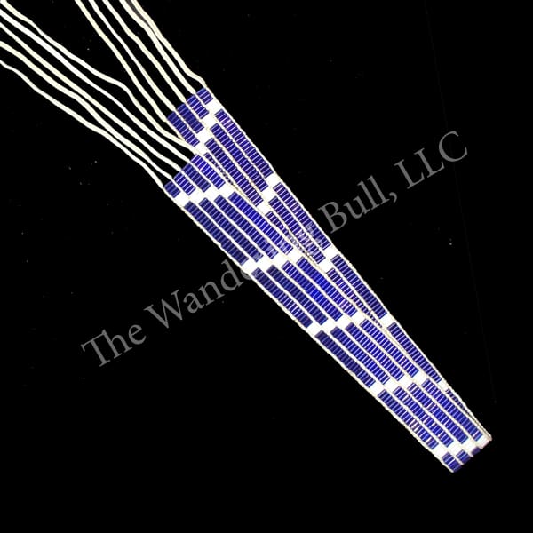 Wampum Belt - 4 Row Cobalt Glass - 33 inch