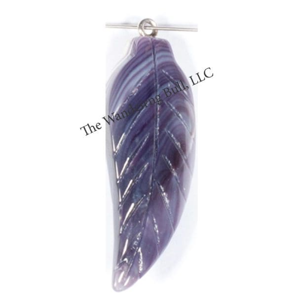 Curved Wampum Feather Pendant