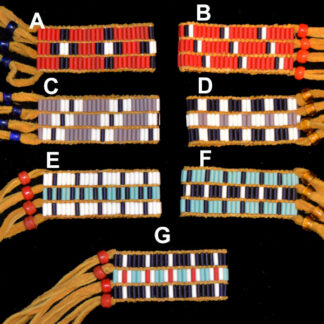 3 Row Assorted Matte Wampum Bracelets in Seven Different Patterns