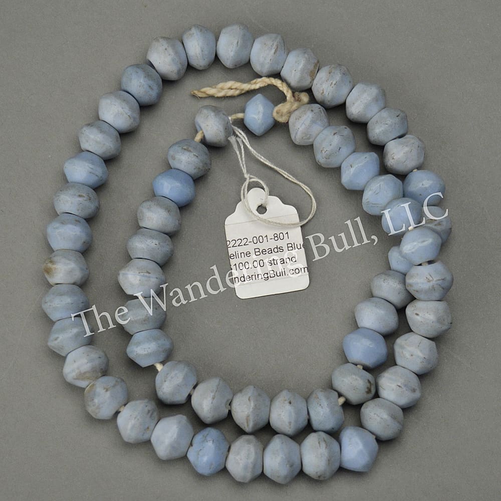 Blue Russian Trade Beads - Blue Vaseline Strand