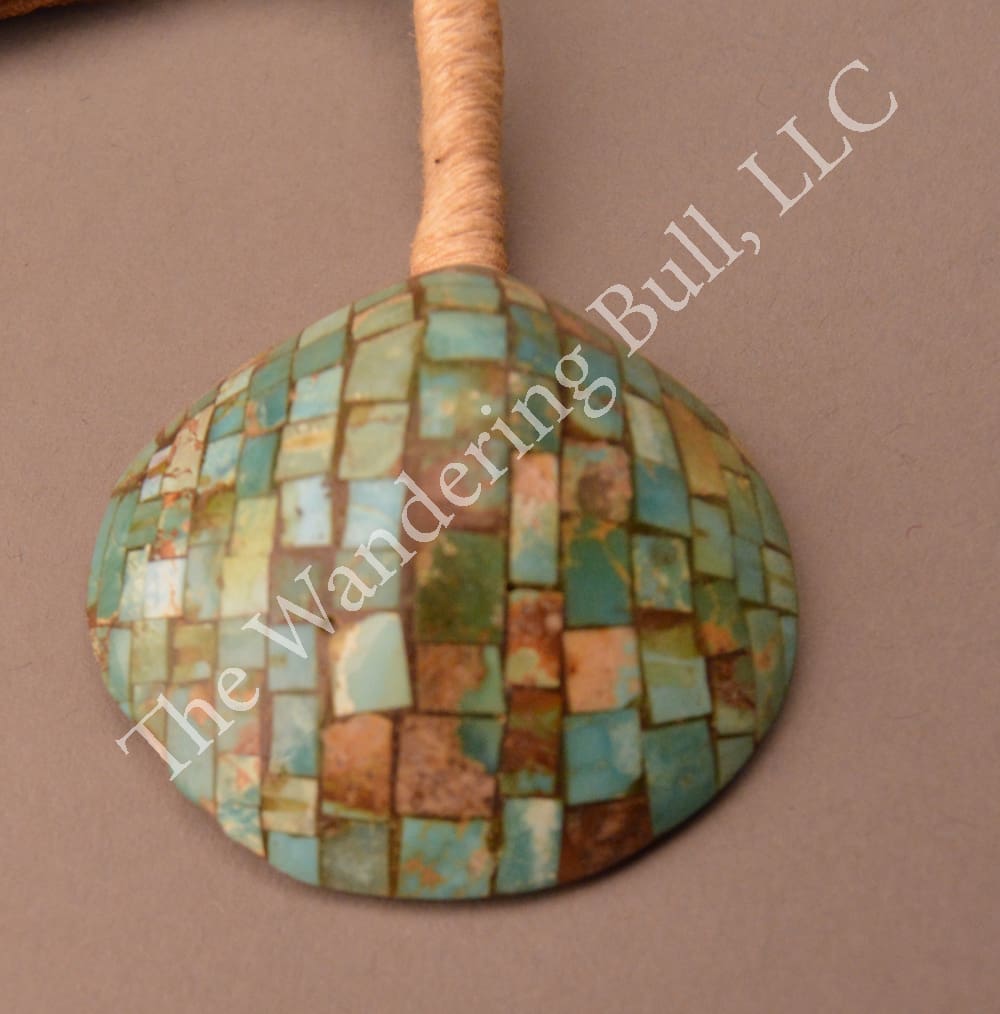 Turquoise Inlay Clam Shell Necklace