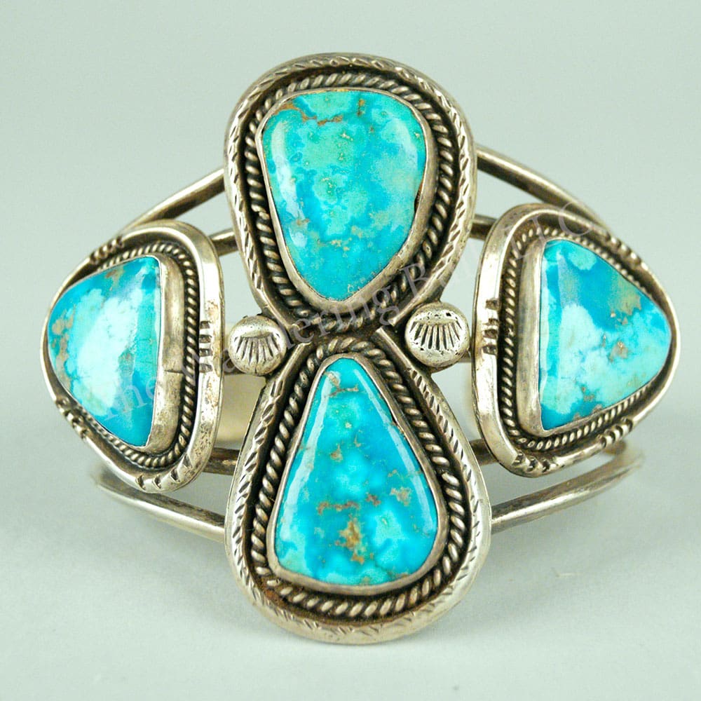 Bracelet – Silver Four Turquoise Stones