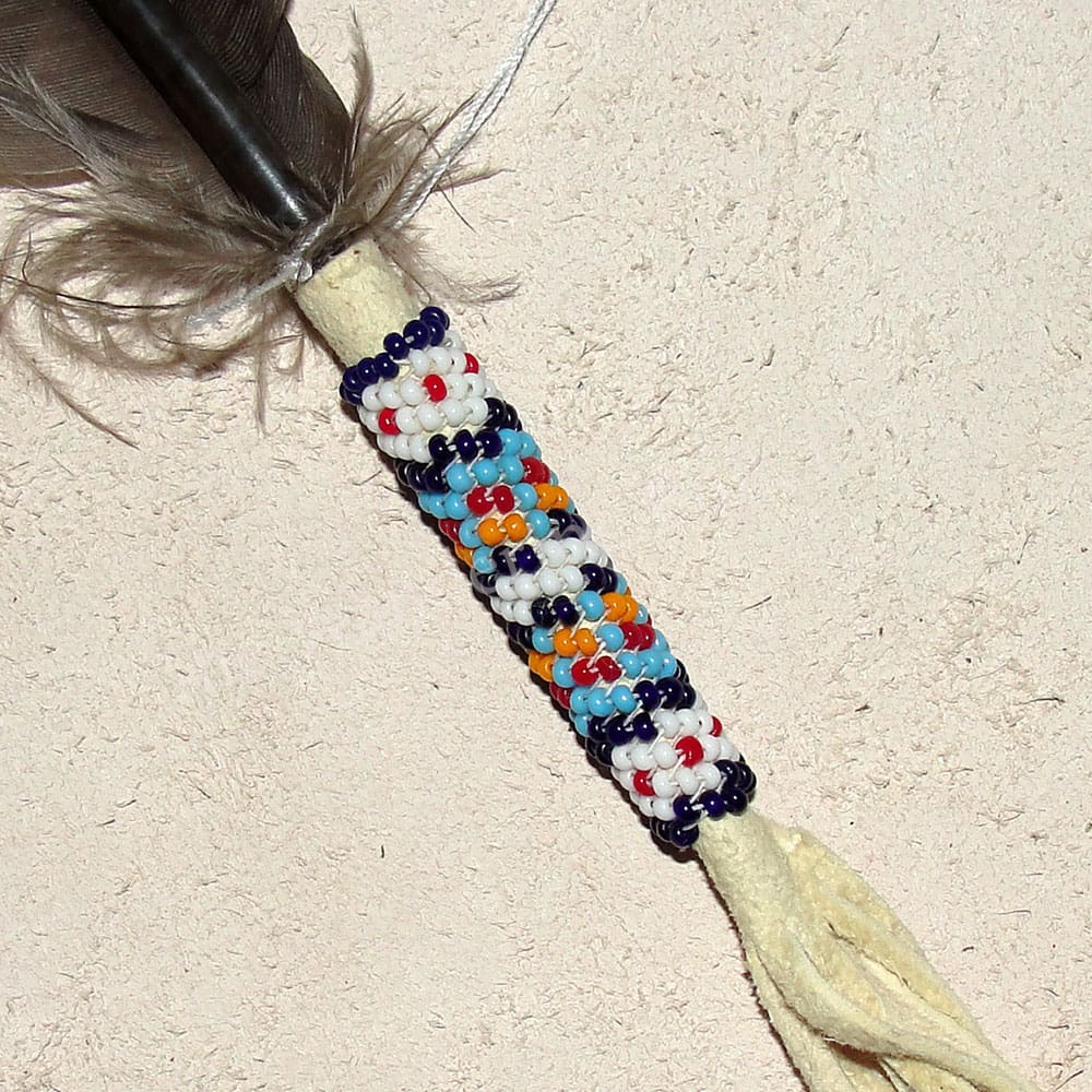 Smudge Feather – 10/0 Beaded Cuff