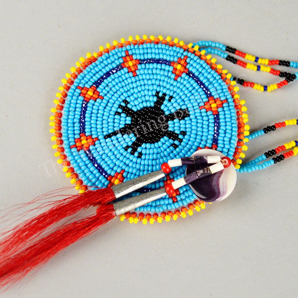 Rosette Necklace - Turtle w/Real Wampum