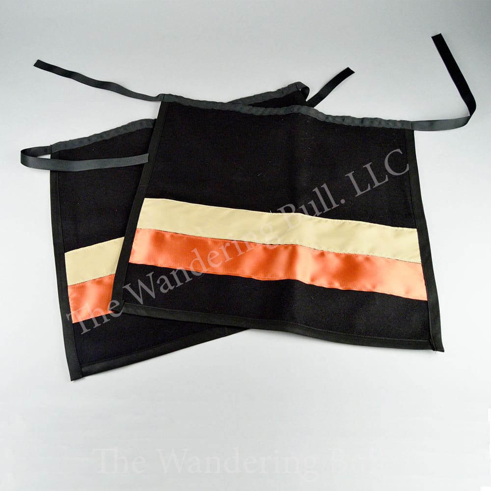 Aprons – Black with Desert Color Ribbon Work