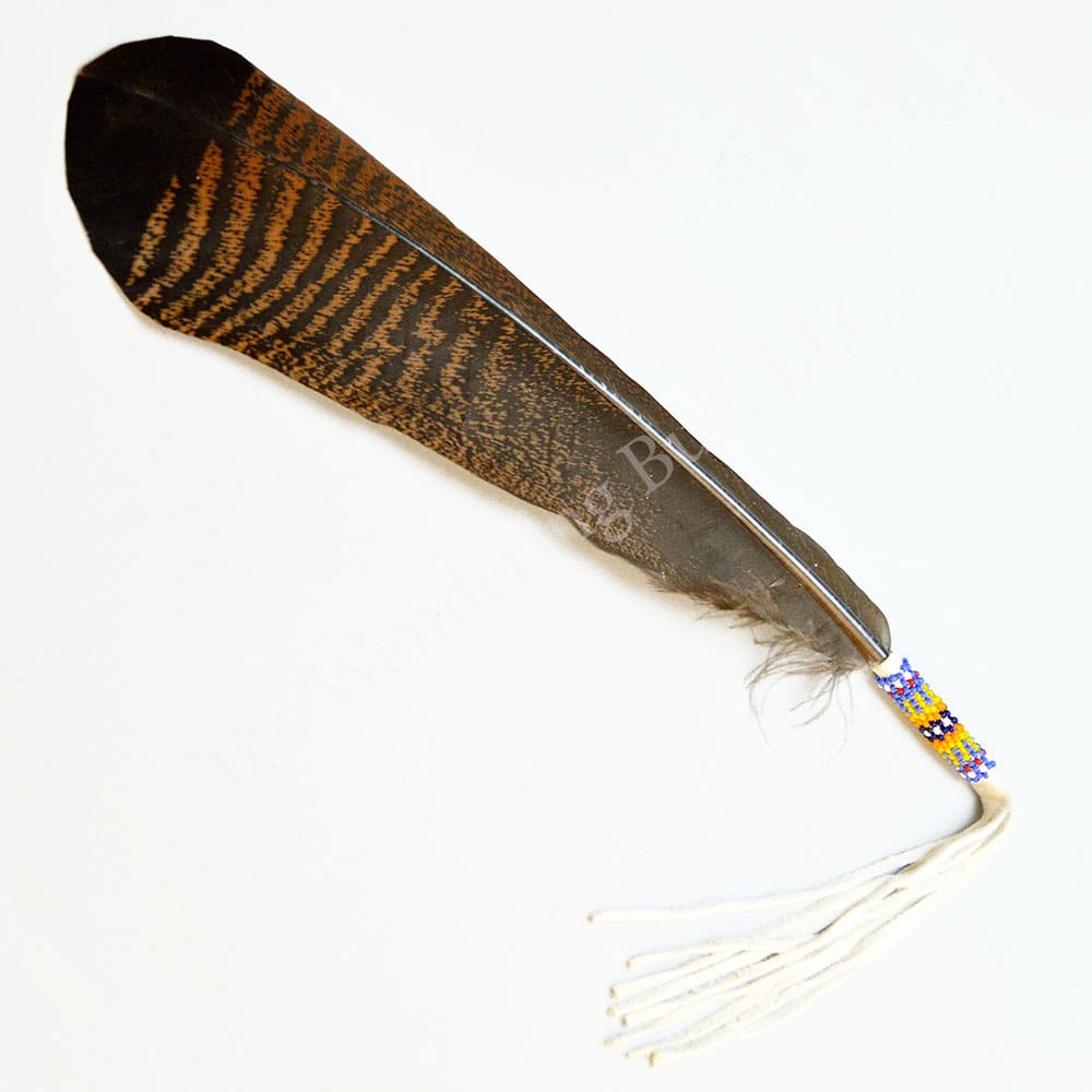 Smudge Feather – 11/0 Beaded Cuff Blue