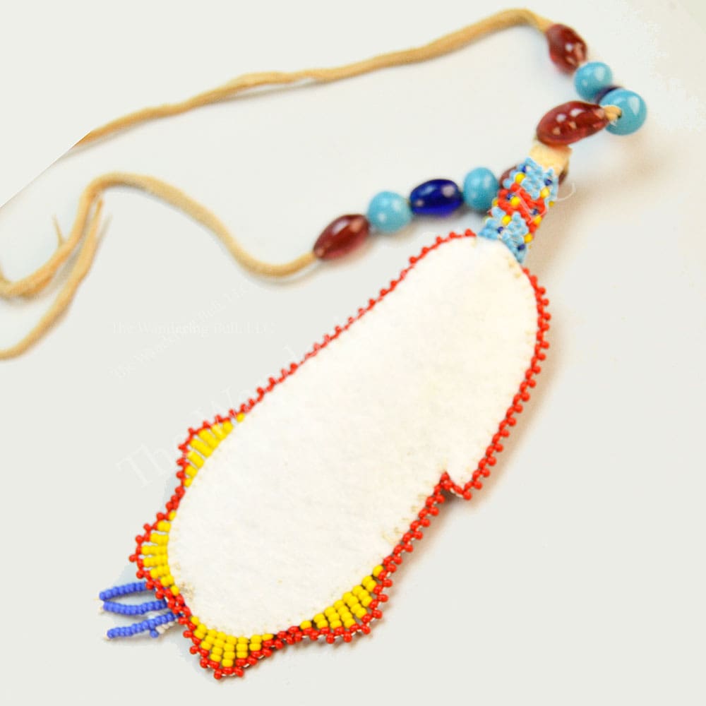 Necklace – Beaded Eagle Feather with Peyote Stitch