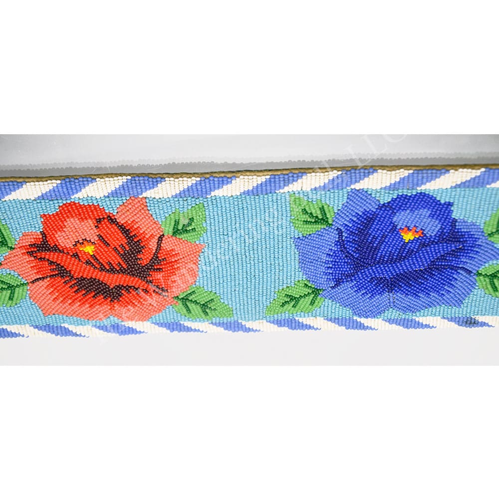 Belt – Applique Beaded Turquoise Roses