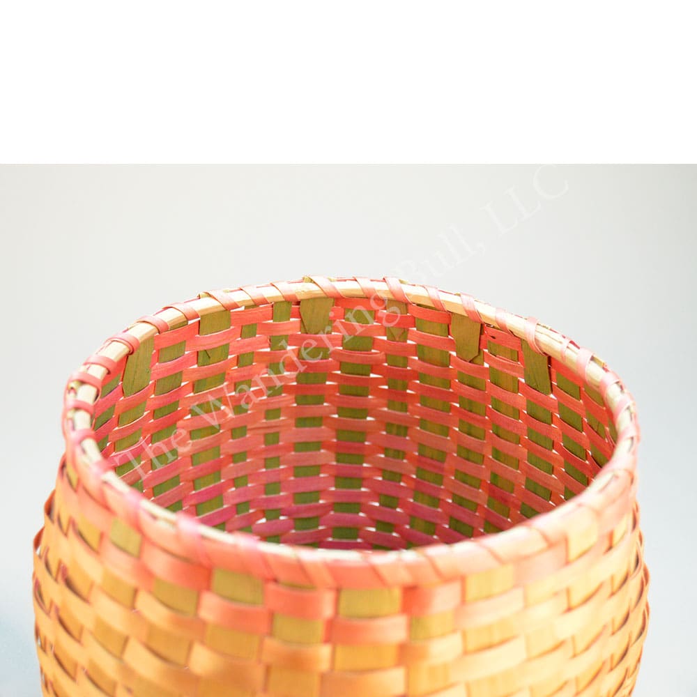 Basket – Ash Pink & Green with Cover