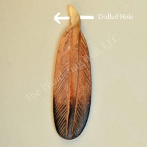 Bone Feather Pendant Antiqued/Burnished