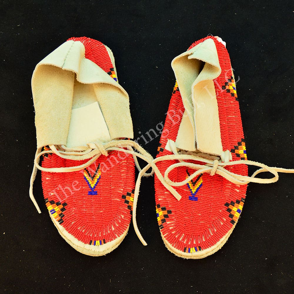 Moccasins Men’s Red Beaded