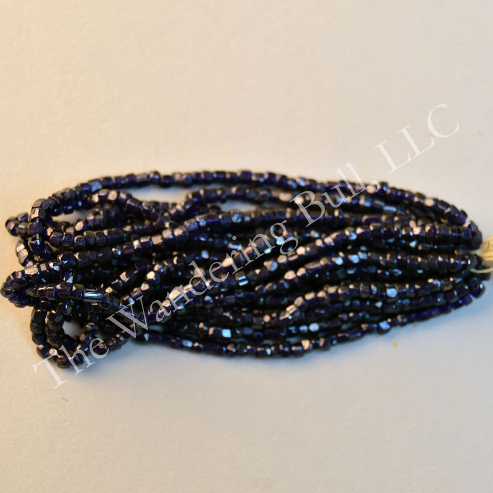 Antique Seed Bead 11/0 Translucent Navy Blue Cuts