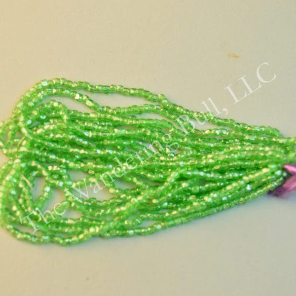 antique seed bead mint green hank