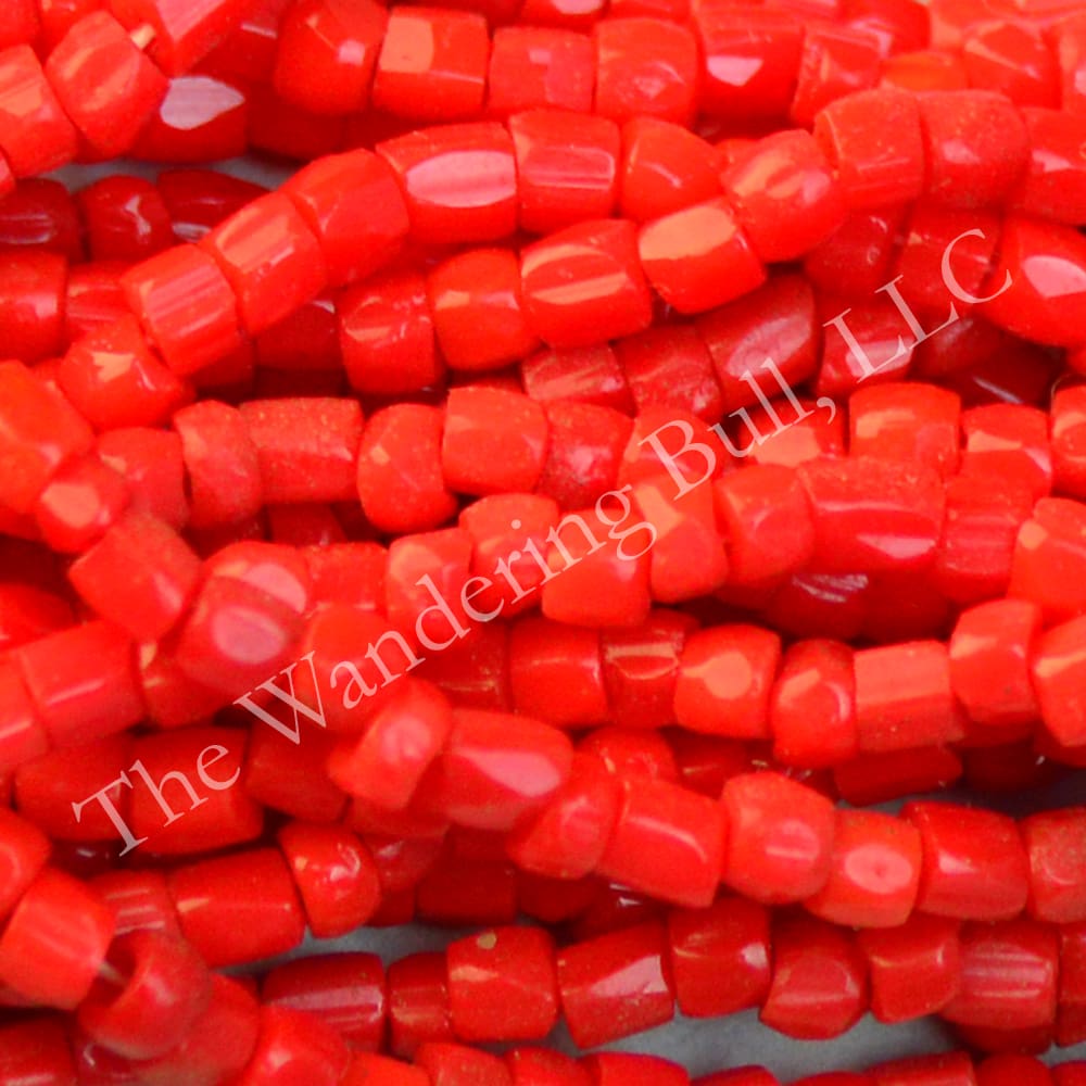 antique seed bead bright red