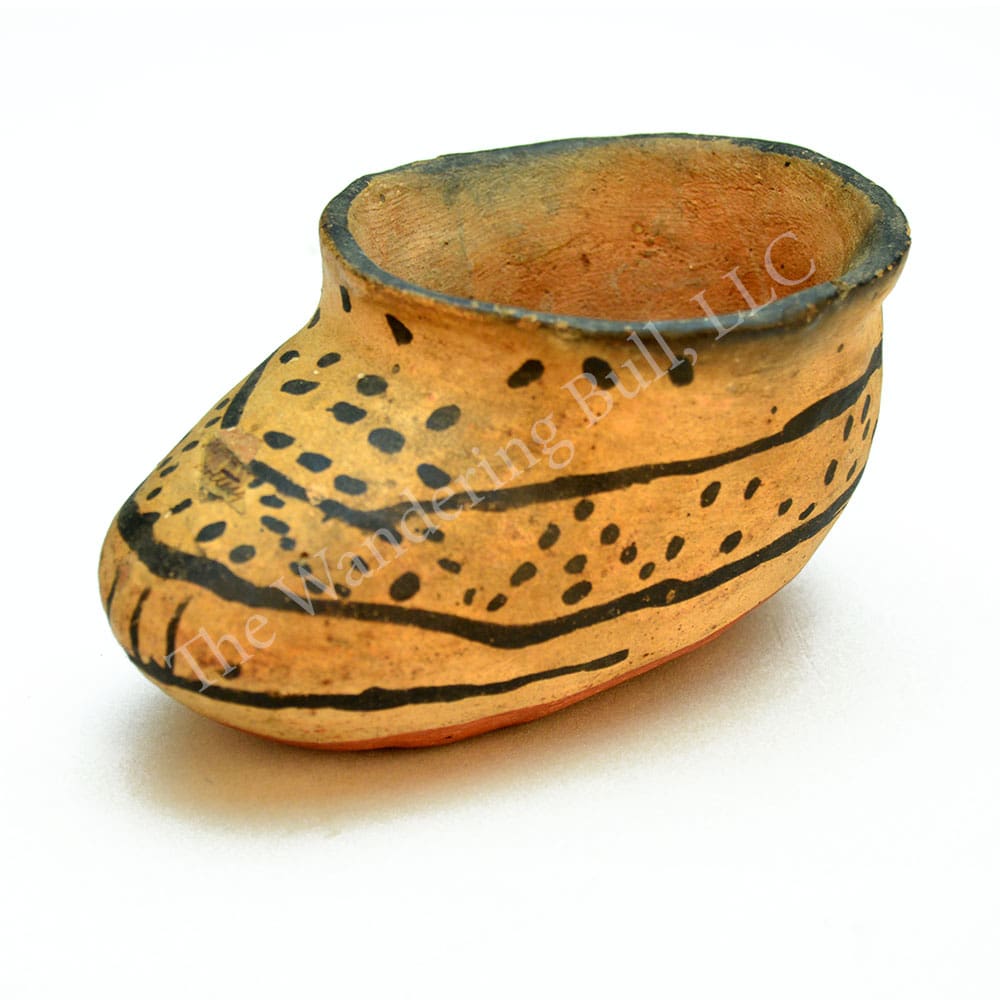 Pottery Antique Cochiti Clay Boot –
